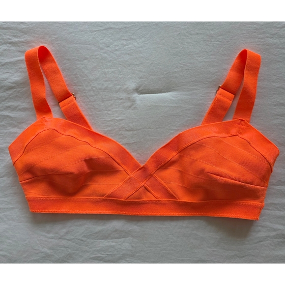 H&M Neon Orange Bandage Bikini Top - Picture 1 of 5